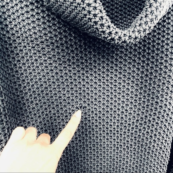 BEBE Oversize Cowl Neck Black Knit Chunky Sweater Size M - Picture 9 of 13